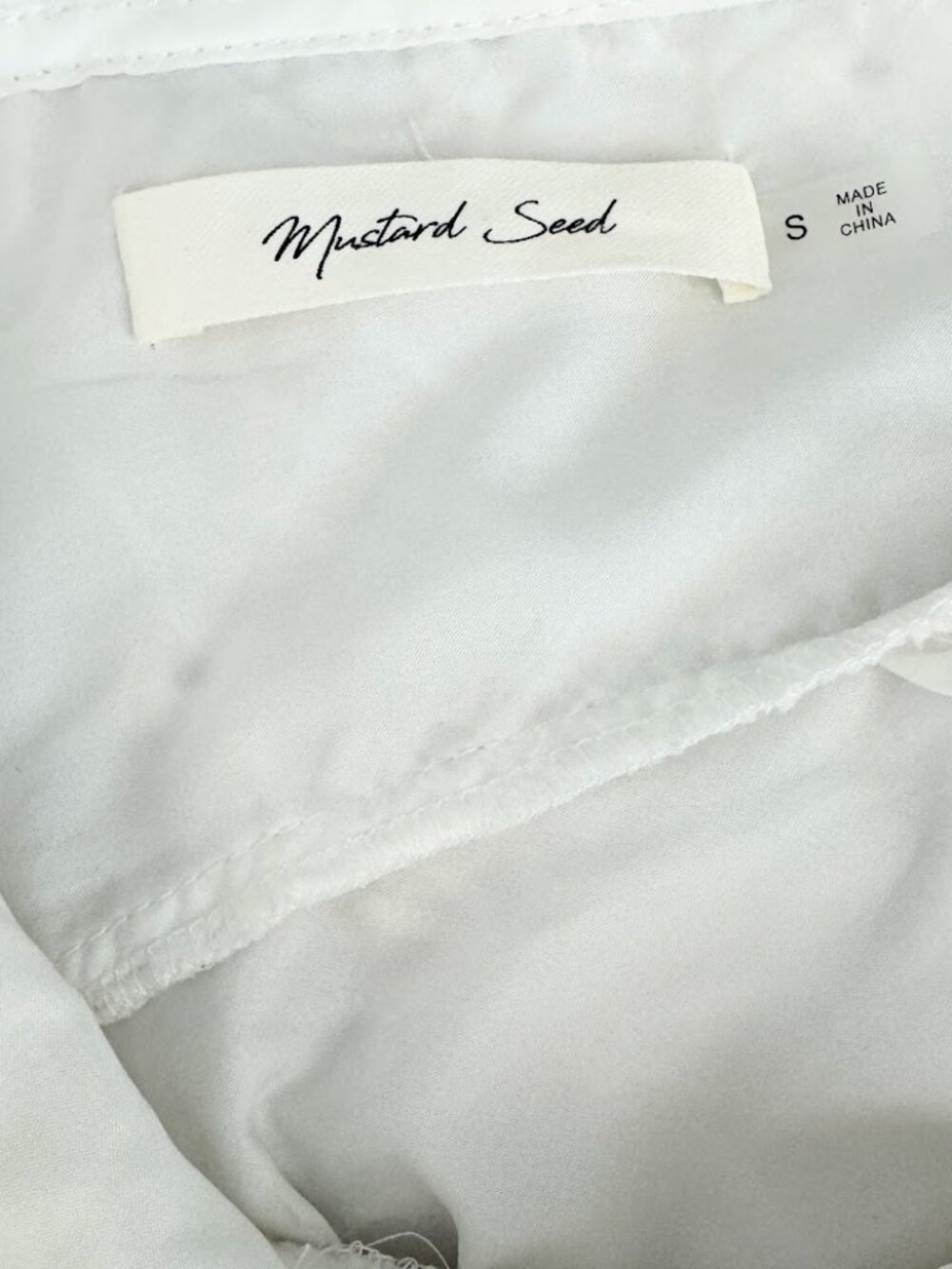 Mustard Seed White Floral Eyelet Crop Top Lace Up Back Size Small Boho - Picture 6 of 7